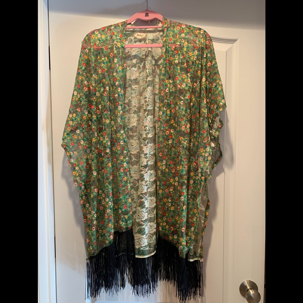 Fringe Boho Kimono NWOT